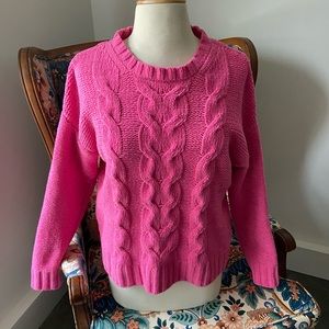 Barbie Pink Cableknit Sweater AE Outfitters